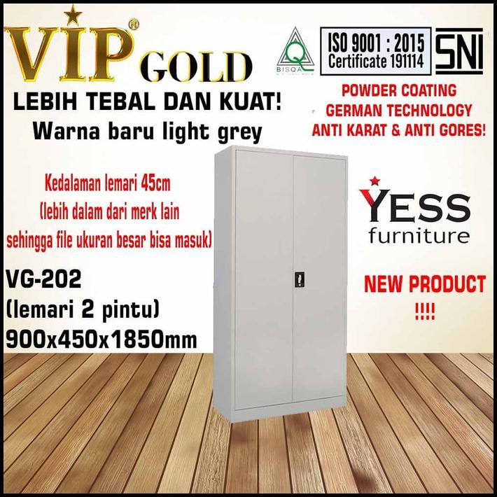 Filling Cabinet Almari 2 Pintu Besi Vip Gold Vg - 202