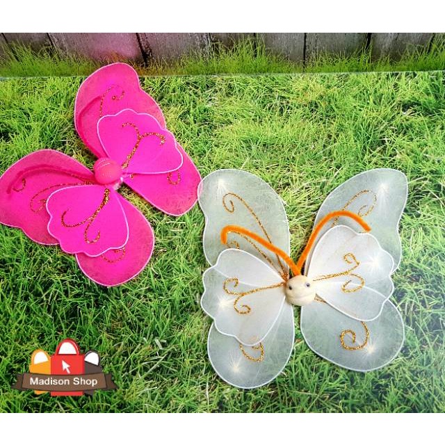 KUPU KUPU KAIN SERBAGUNA CRAFT DIY SHABBY DEKOR SAYAP ANGEL ANAK HIASAN POHON NATAL PARCEL NATAL