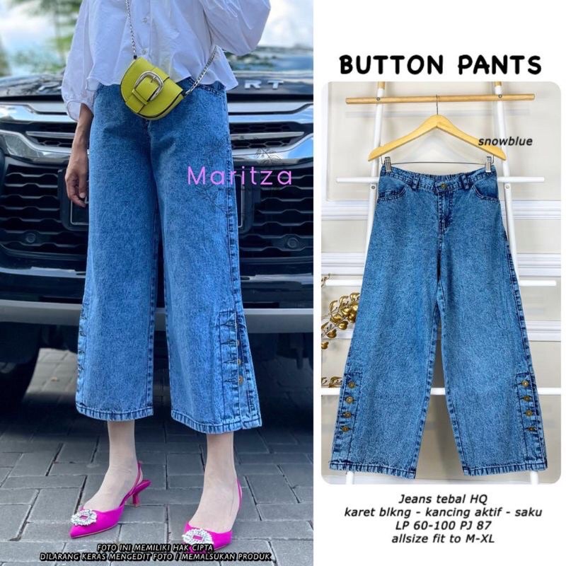 Celana Kulot Jeans Wanita Denim Premium Bawahan Wanita Murah-Jodie blue