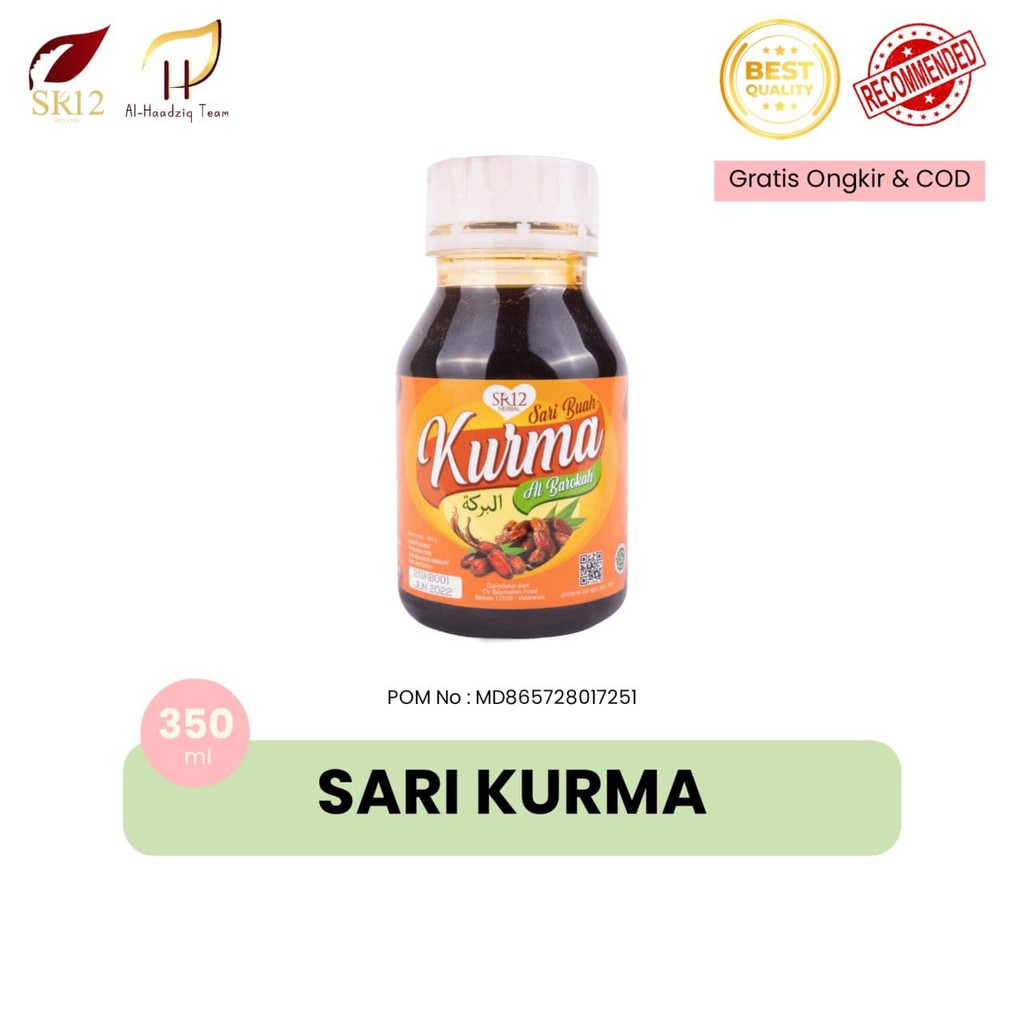 

SR12 Sari Kurma Asli Original Tanpa Pemanis Buatan Minuman Herbal BPOM HALAL AMAN