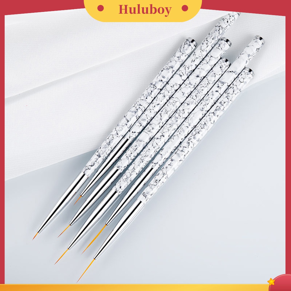 Huluboy Huluboy♡ 3pcs / Set Pen Brush Untuk Menggambar Bunga UV Gel Manicure