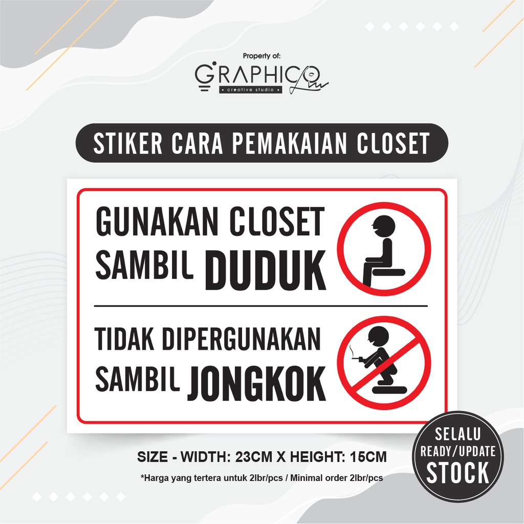 

Stiker Cara Pemakaian Closet - Per/2 lembar (23x15cm)