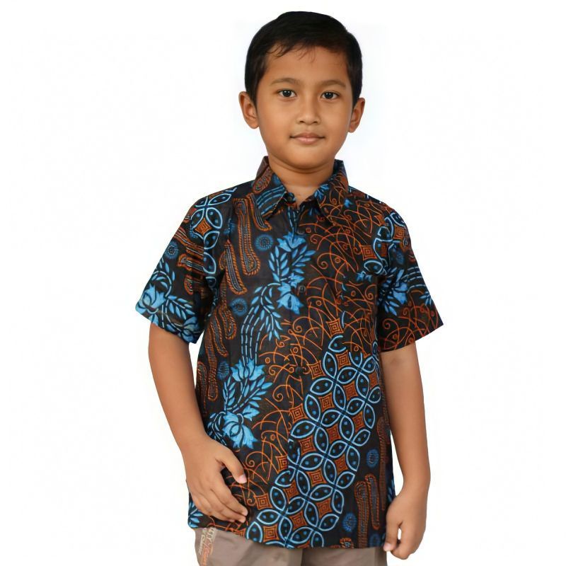 Baju Batik Anak Laki Laki Umur 2-8 Tahun Terbaru / Atasan Hem Kemeja Lengan Pendek Anak Cowok Murah