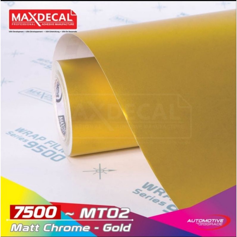 Sticker Maxdecal 7500 MT02 Gold Matt Chrome Metalik Doff Premium Wrap