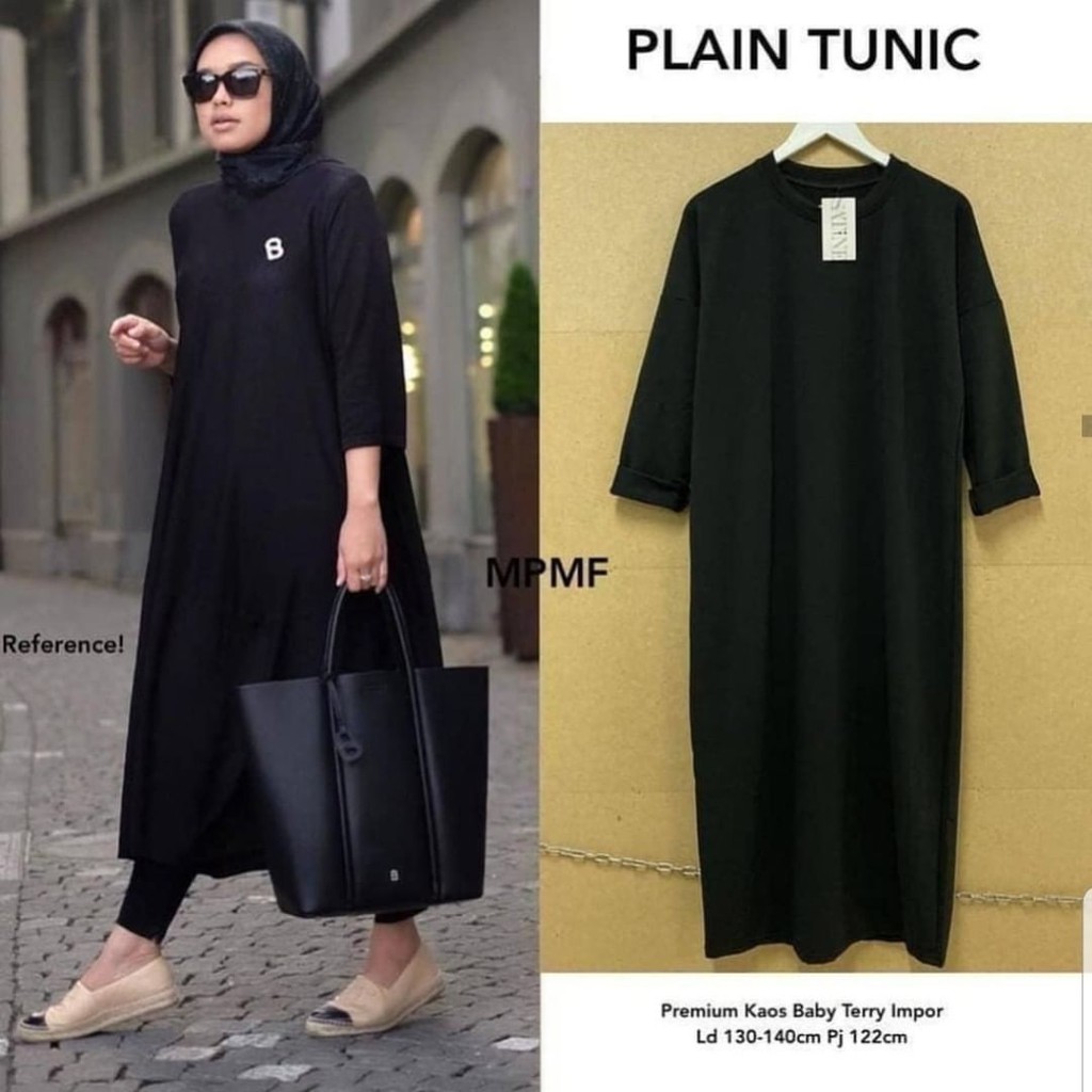 Jual Bisa Cod Fit To Xl L Tunik Wanita Terbaru L Plain Tunik Aq001 L