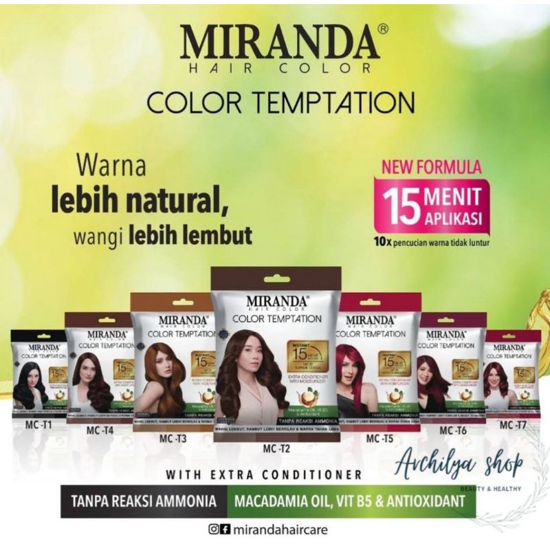 Miranda Hair Color Temptation 20 ml/Cat Rambut/Pewarna Rambut