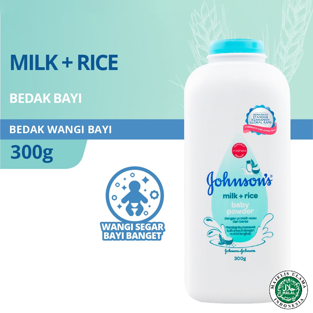 Johnsons Powder Active Fresh / Blossoms / Bedtime/ Milk Rice  / White 300gr + Bubble Wrap / Toko Makmur Online