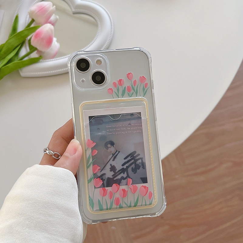 Soft Case Transparan Motif Bunga Untuk iPhone 12 13 Pro Max 11 X XR XSMAX