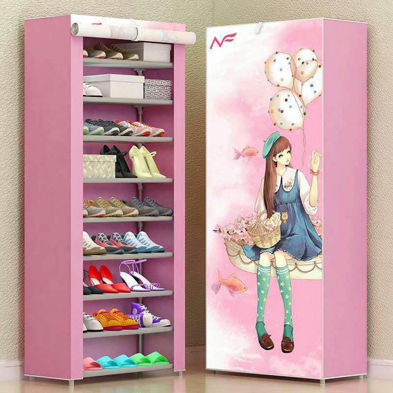 Rak Sepatu Kain Shoe Rack Lemari Sepatu Portable 10 Susun 9 Rangka Shopee Indonesia