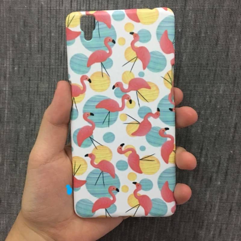 Custom Case FLAMINGGO Cute Fullprint 3D oppo a3s,A37,F7,Iphone6,samsungs4,vivoy71,xiaomi,4a etc