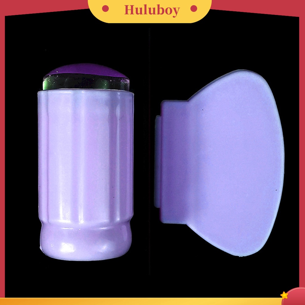 Huluboy Huluboy♡ Stempel Kuku Bahan Silikon Dapat Dilepas Dengan Scraper Untuk Manicure