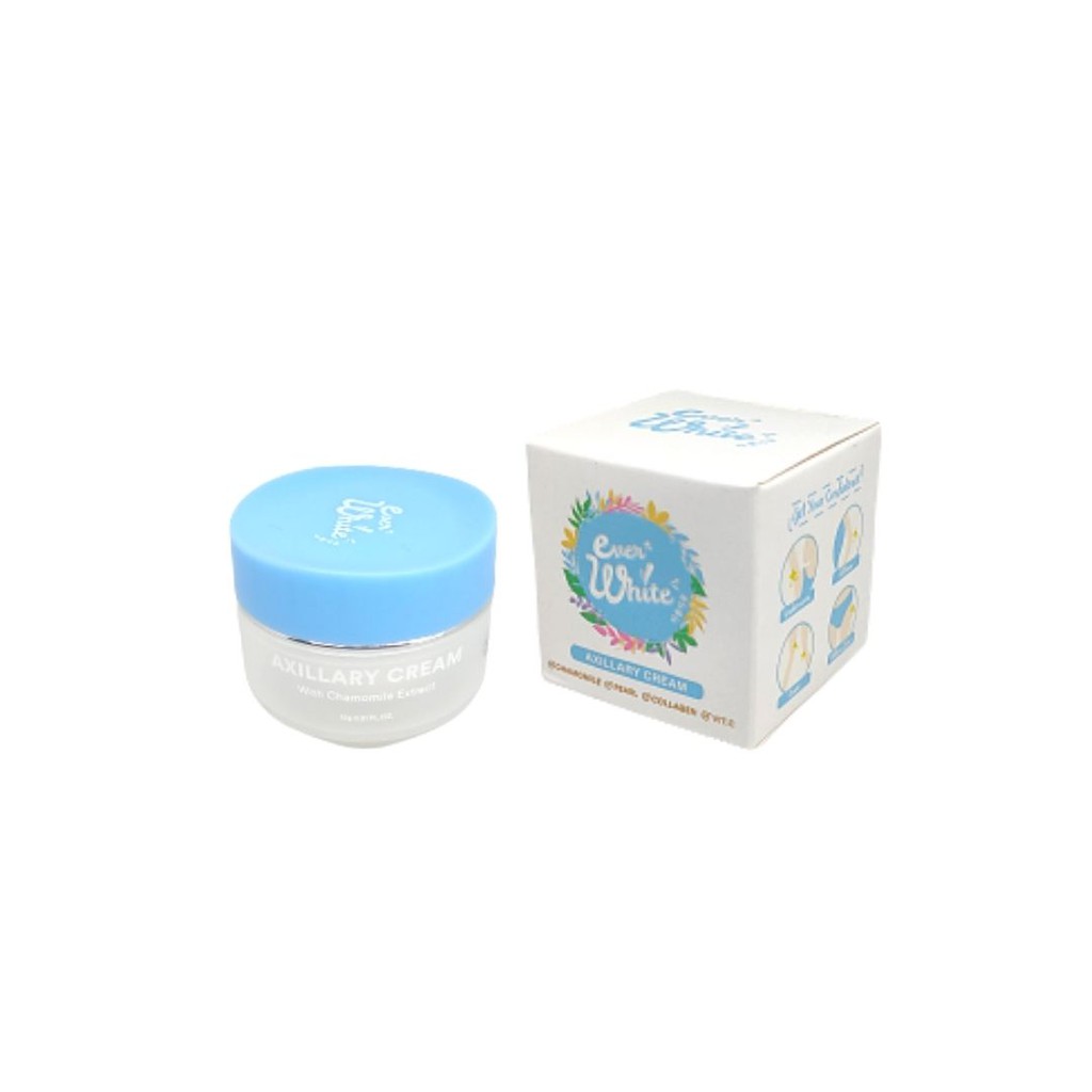 EVERWHITE SMOOTH AXILLARY CREAM - EVER WHITE BLUE KRIM UNDERARM BODY COLLAGEN CHAMOMILE PEARL BPOM