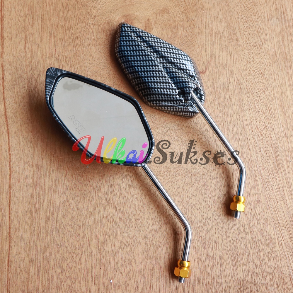 Spion Motor Karbon l Spion Carbon BG Model Jupiter Tangkai Chrome Asli Bakaran Universal Yamaha Tangkai Panjang Kualitas Standar Original Murah