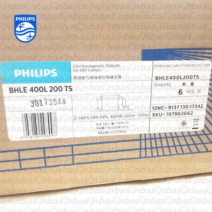 PHILIPS BHLE 400 L200 - Ballast / Transformer lampu HPI / HPL