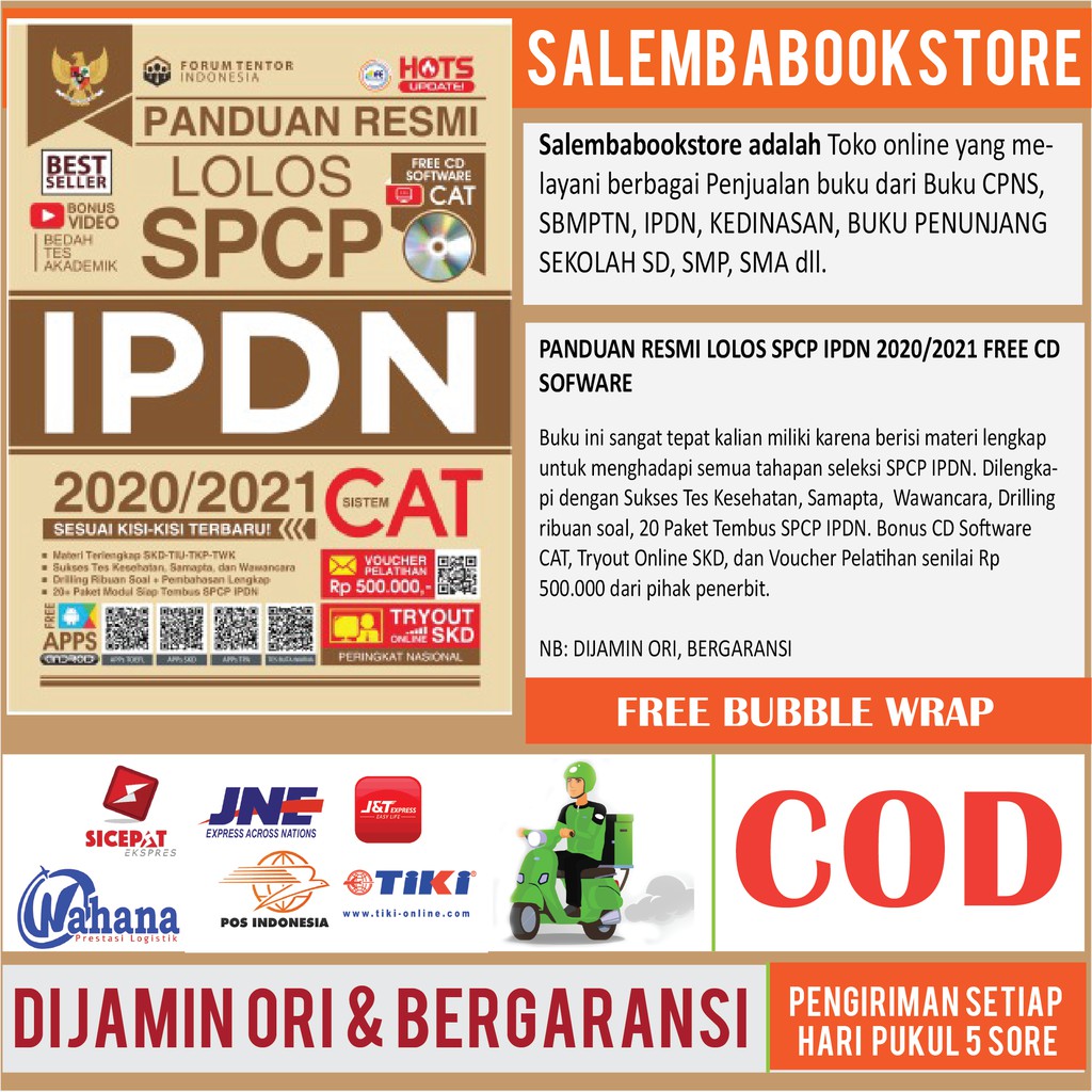 PANDUAN RESMI LOLOS SPCP IPDN 2020/2021 FREE CD SOFWARE