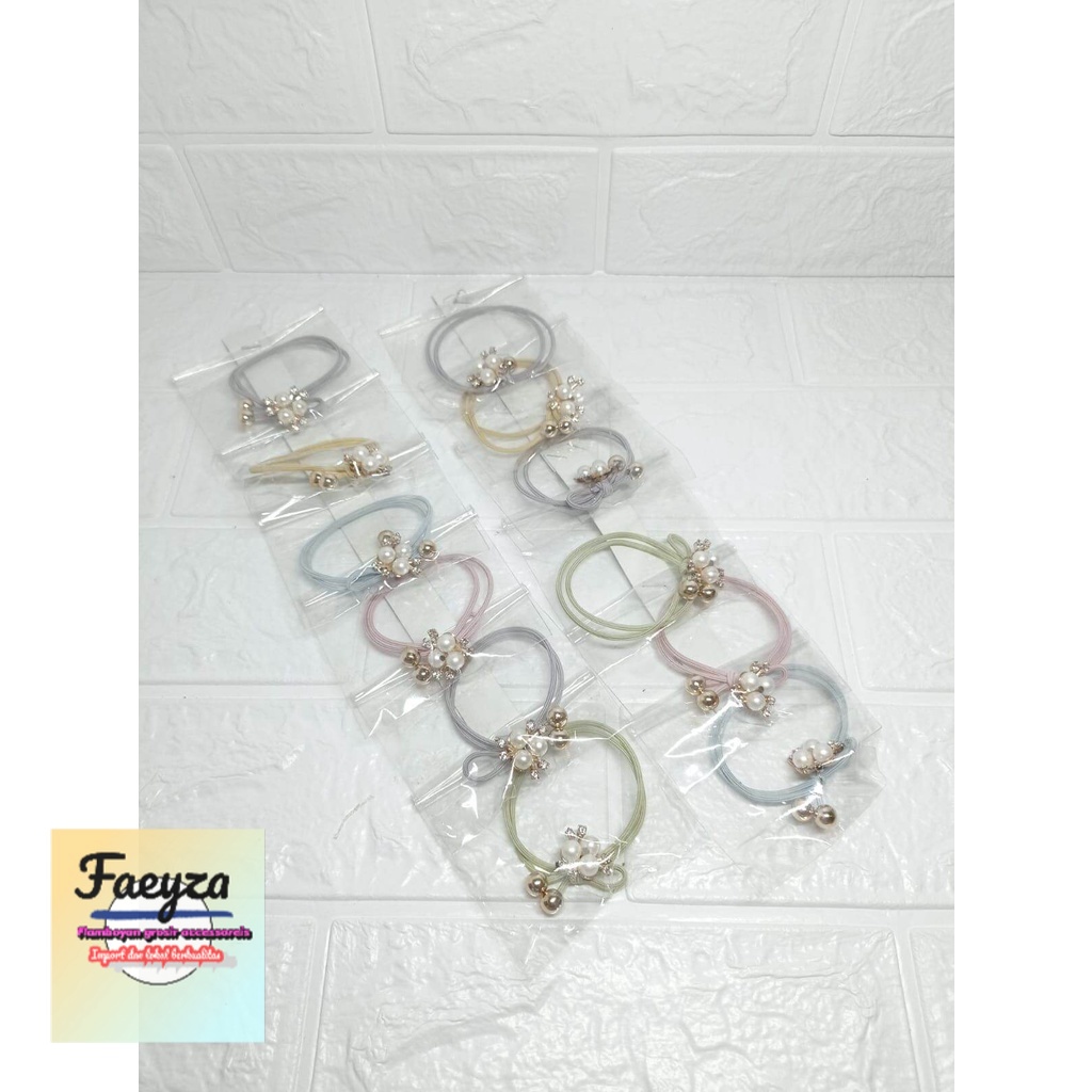 grosir ikat 12 pcs rambut korea doubel tali mata cantik