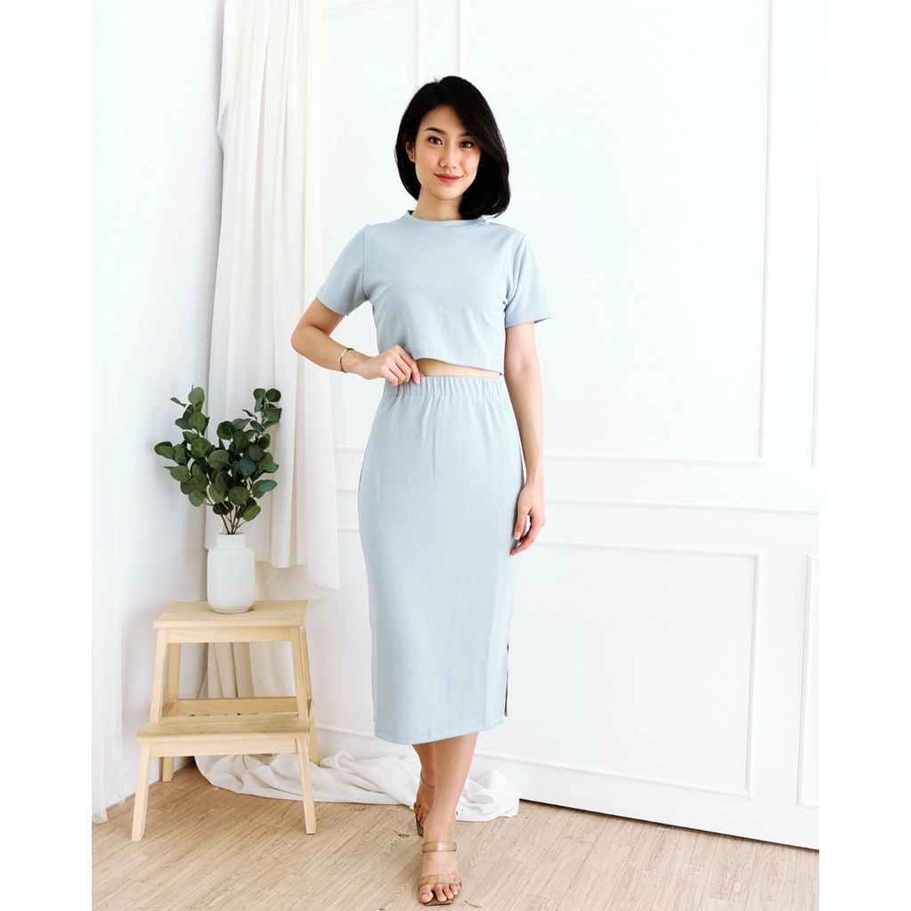 set-baju wanita-setelan wanita-baju rajut-korean style-dress korea
