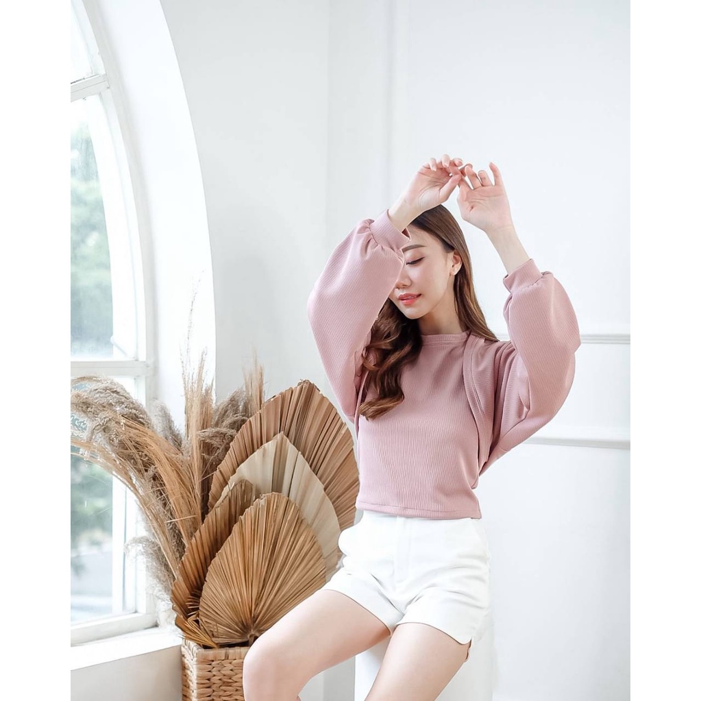 FWR - Knitted Shirt 2330 / Cardigan Crop Top Korean Style