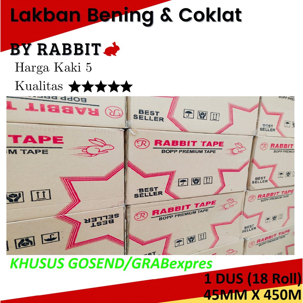 

Lakban JUMBO / Lakban 2 inch 45MM x 500Yard 450M FULL (KHUSUS GOSEND / GRAB EXPRESS)