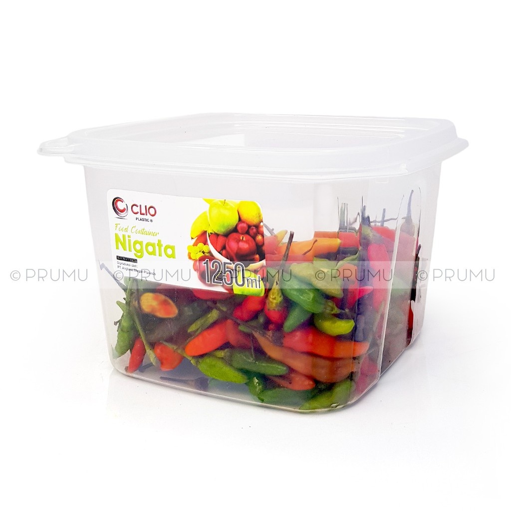 2 Toples Plastik 1250ml - Toples Kotak - Wadah Makanan - Food Container - Toples Makanan - Nigata