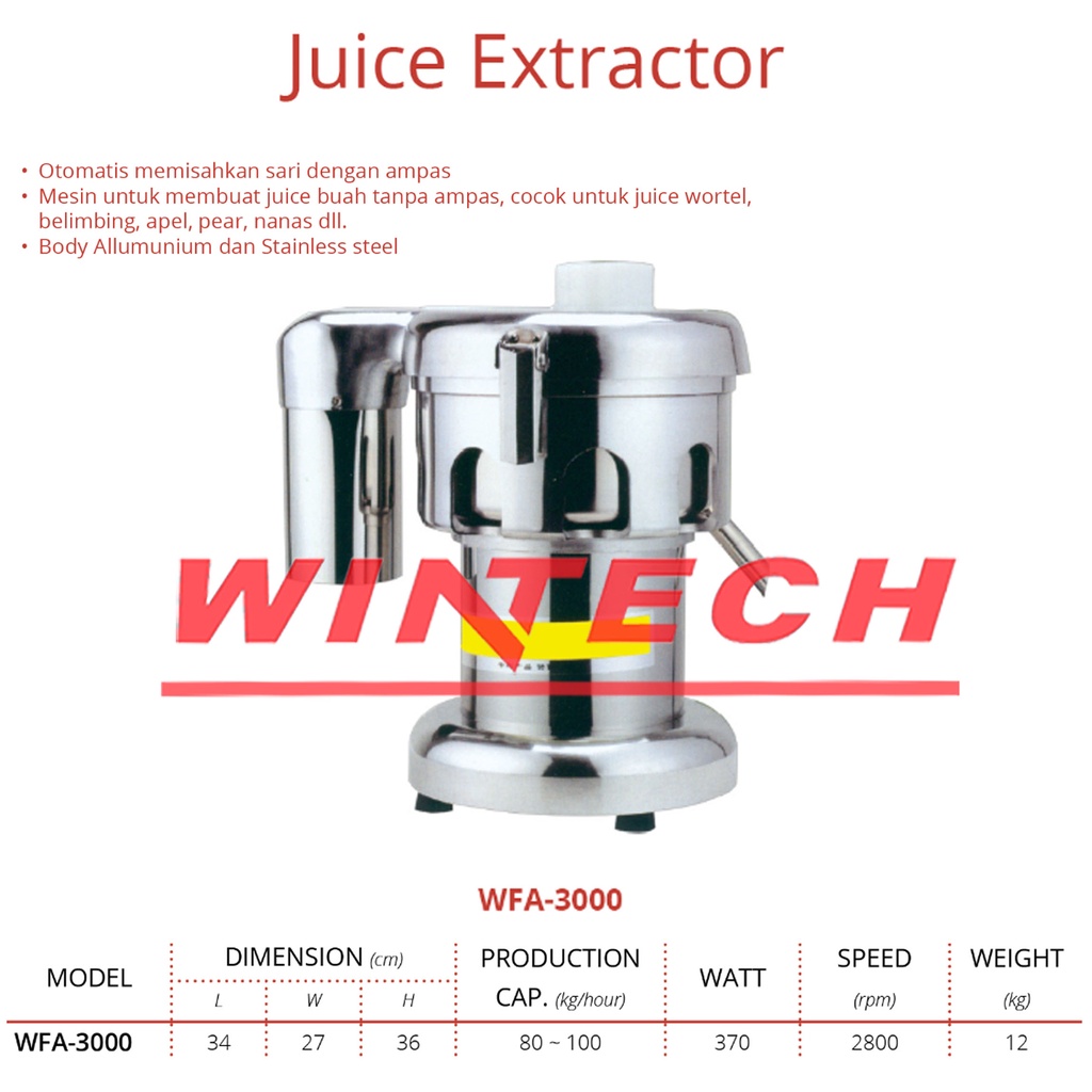 Jual GETRA WFA3000 Juice Extractor Jus Extractor Pembuat Juice Tanpa Ampas Shopee Indonesia