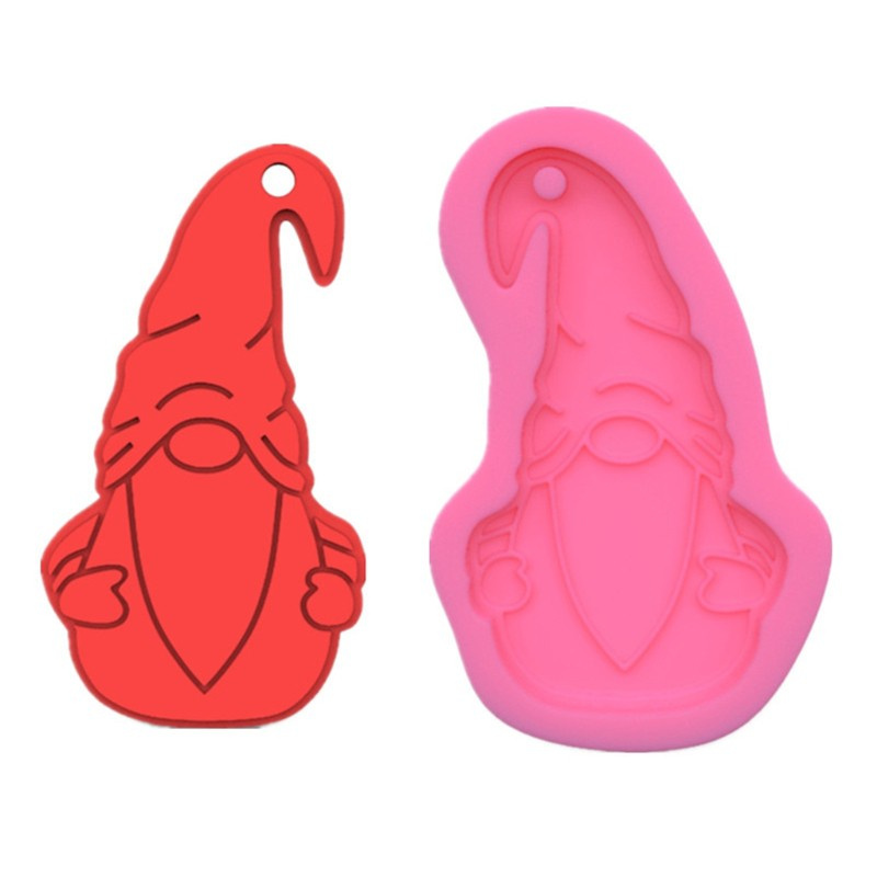 Glitter Dwarf Doll Shaped Keychain Epoxy Resin Mold Key Chain Pendants Silicone Mould DIY Crafts Decorations Casting Tools