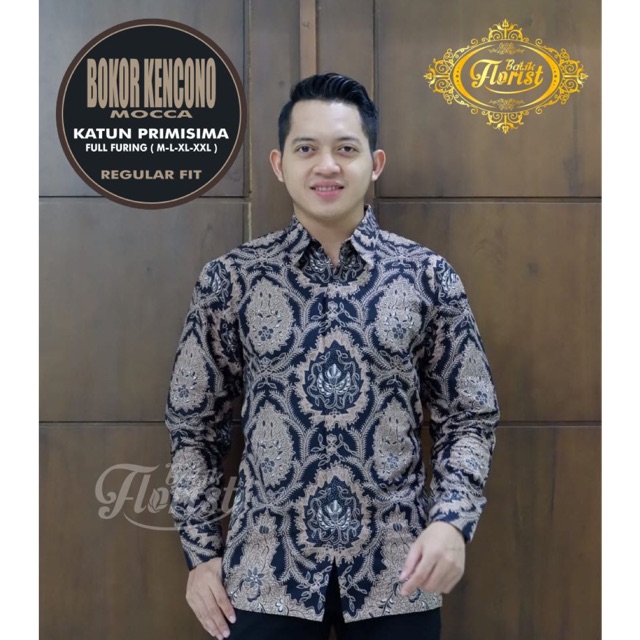 Kemeja Batik BOKOR KENCONO FULL FURING Katun Halus Sragenan Ori Solo Size M-XXL