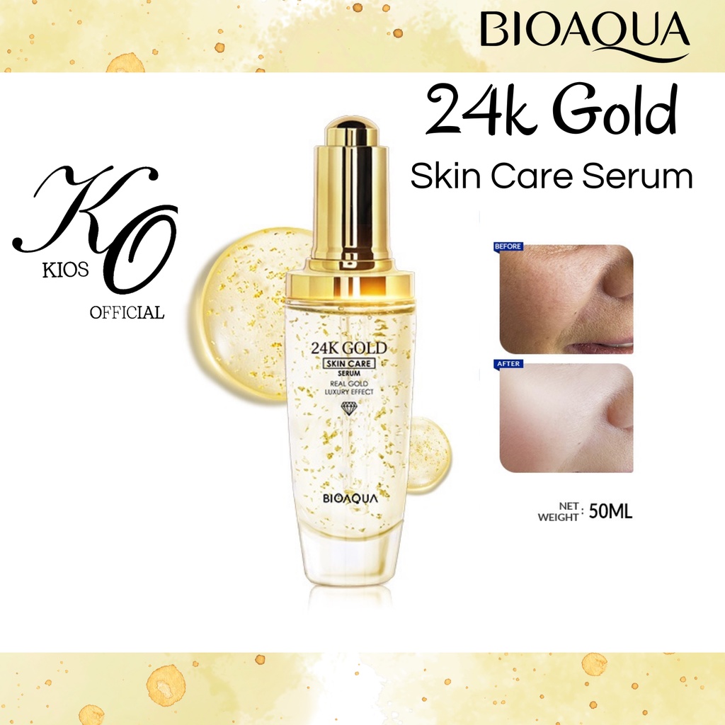 Bioaqua 24K Gold Serum Skincare 50ml / Essence Cream 50g / Facial Cleanser 200ml / Makeup Remover 300ml