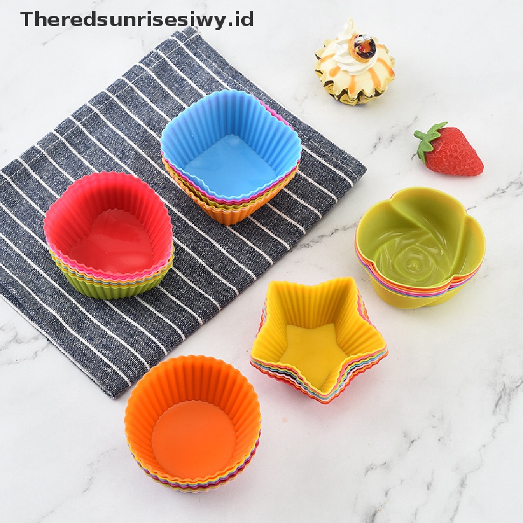 # Alat Rumah Tangga # 7pcs / Set Cetakan Kue Muffin / Cupcake DIY Bahan Silikon