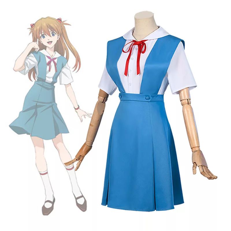 [AsahiCos] Genesis Evangelion Asuka / Rei Complete Set School Uniform Cosplay Costume