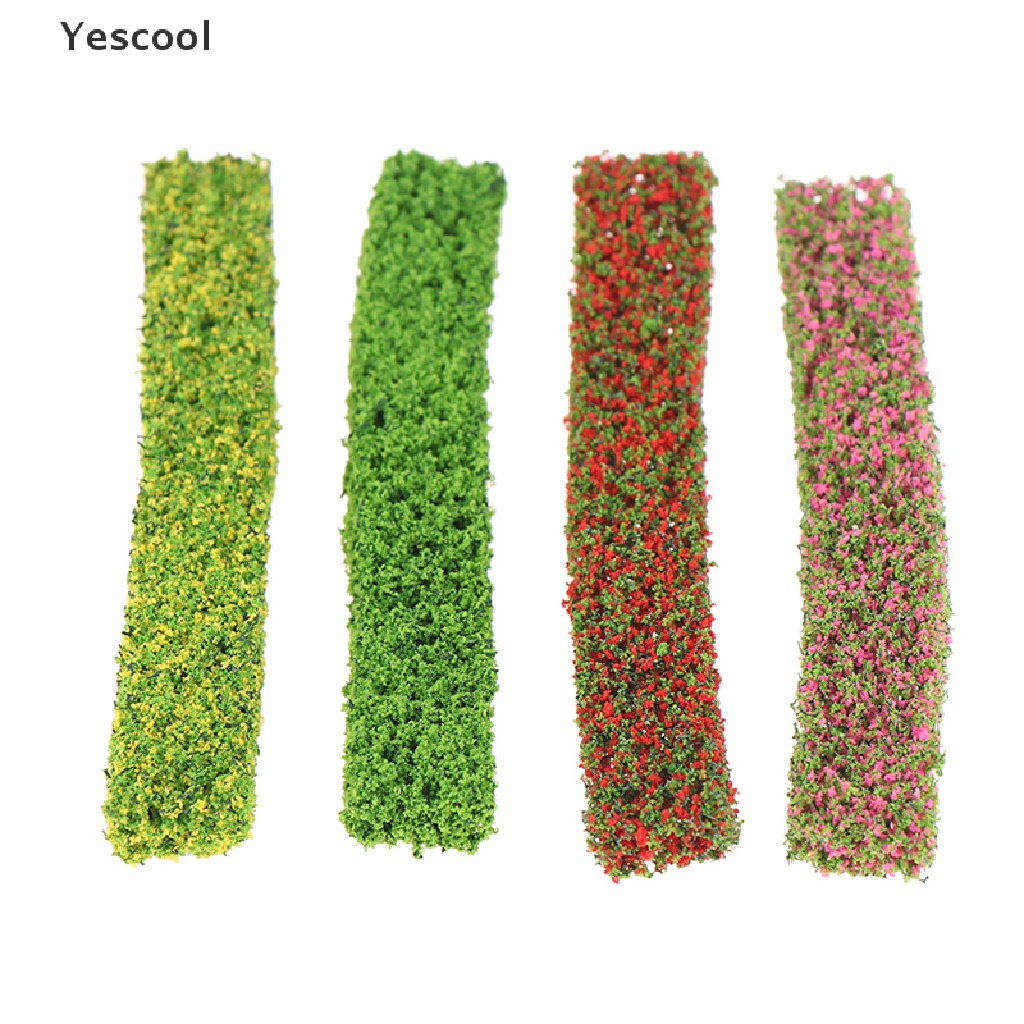 Yescool 2PCS Miniatur Pagar Rumput Imitasi Warna Hijau Untuk Dekorasi Meja DIY