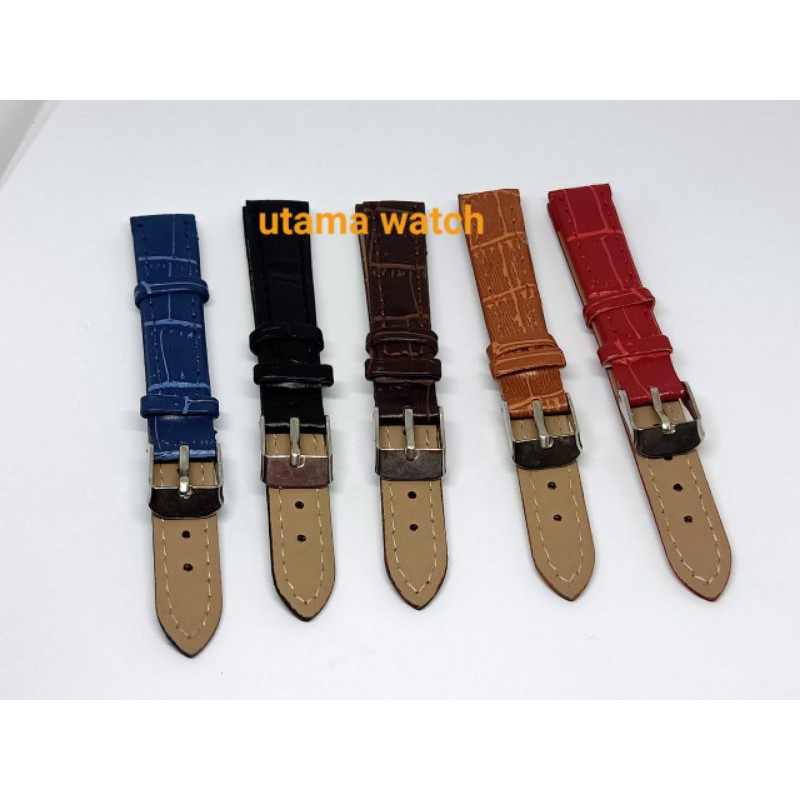 TERMURAH STRAP TALI JAM TANGAN KULIT 14MM  FREE PEN TALI JAM TANGAN KULIT