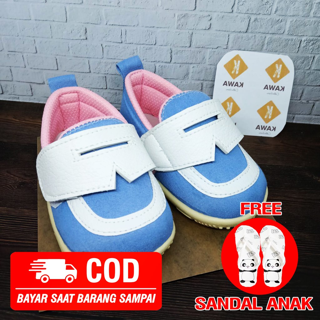 Sepatu Sneaker Bayi Pria Wanita Murah Import Anti Slip Tanpa Tali Jaman Now Model Kekinian