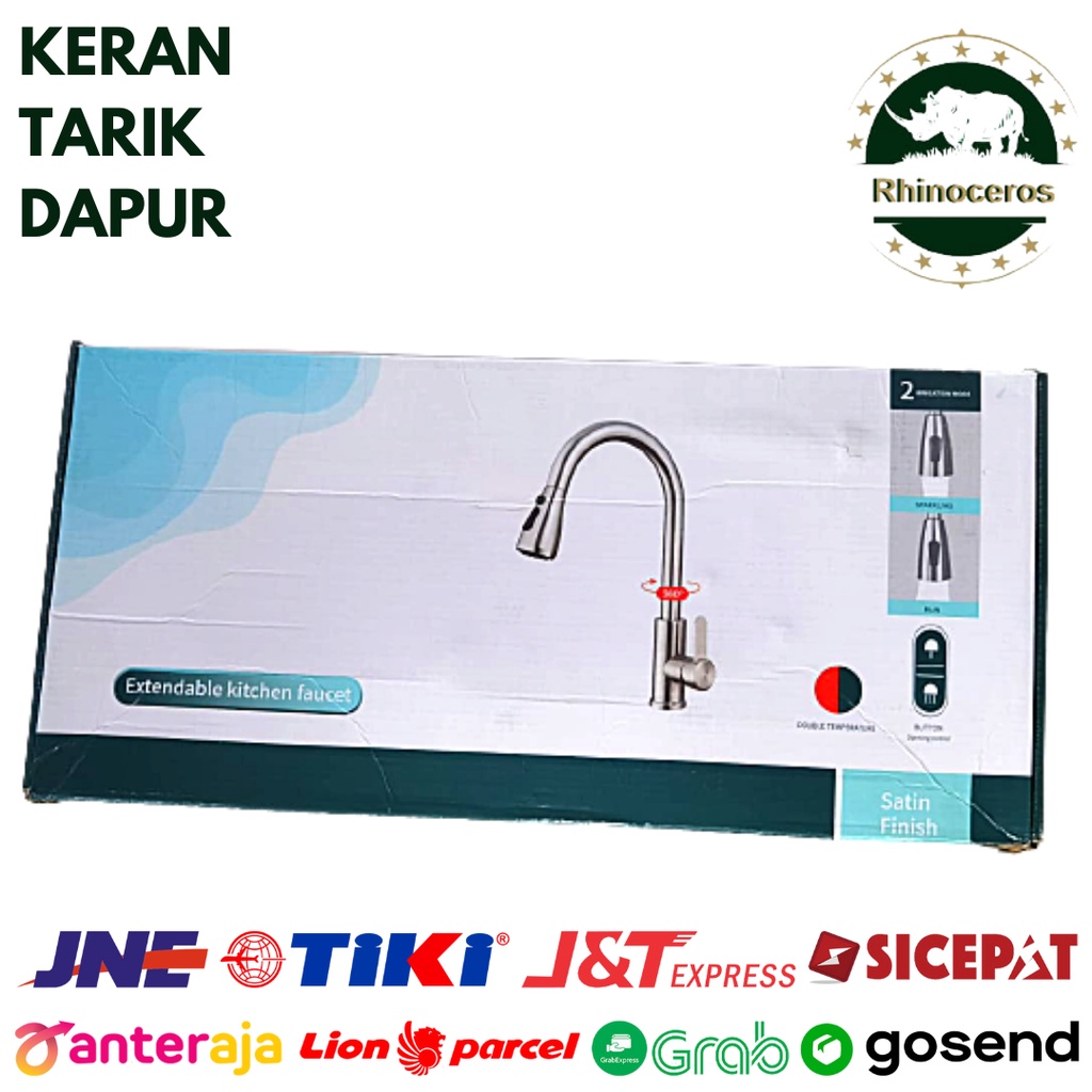 Keran Tarik Dapur Stainless Keran Air Cuci Piring Kran Air Putar