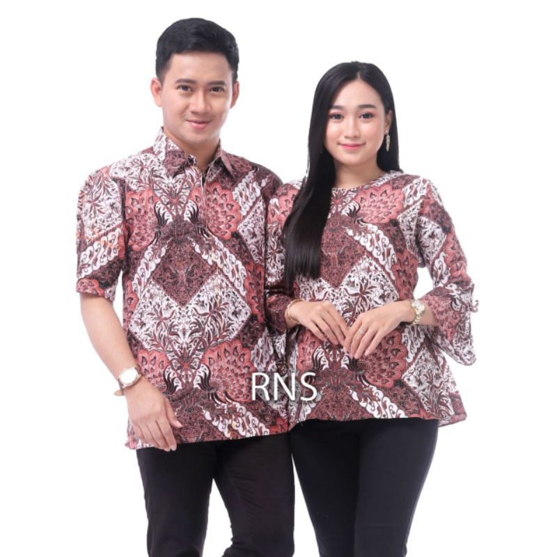 rns batik couple seragam kantor baju kerja pakaian sarimbit pasangan ori