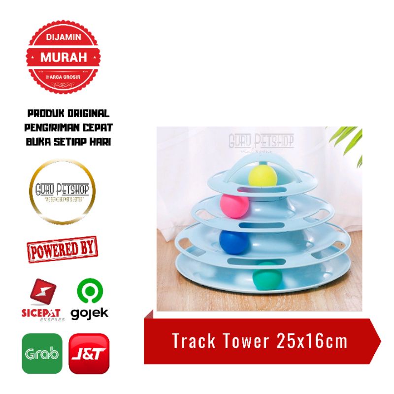 Mainan Kucing Interaktif Menara Bola Kucing Tower Of Track Cat Toys Octagon RT-825