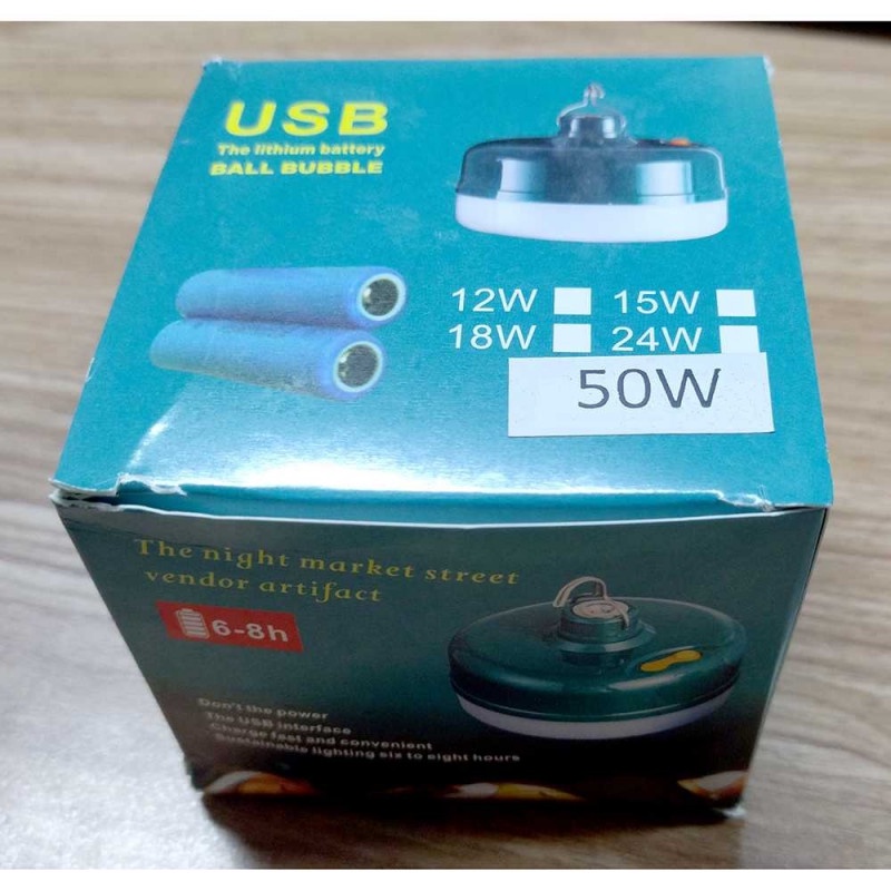 Lampu LED 50W Bohlam Gantung Magnet Darurat USB Rechargeable 1500mAh