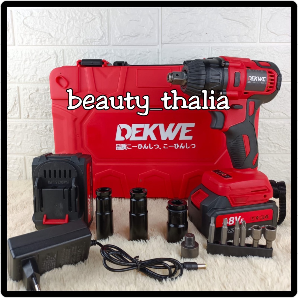 Promo!!! DEKWE Cordless Impact Wrench Brushless Bor Baterai DK-2048