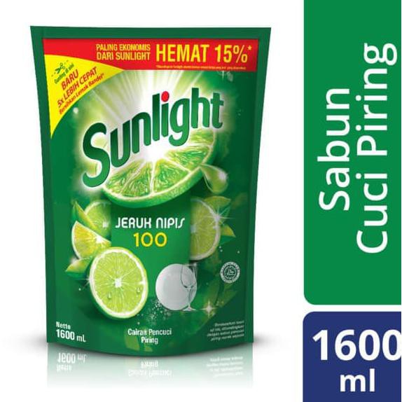 Sunlight Sabun Cuci Pencuci Piring Cair Jeruk Nipis Lime 1600Ml {PROMO Kode 279