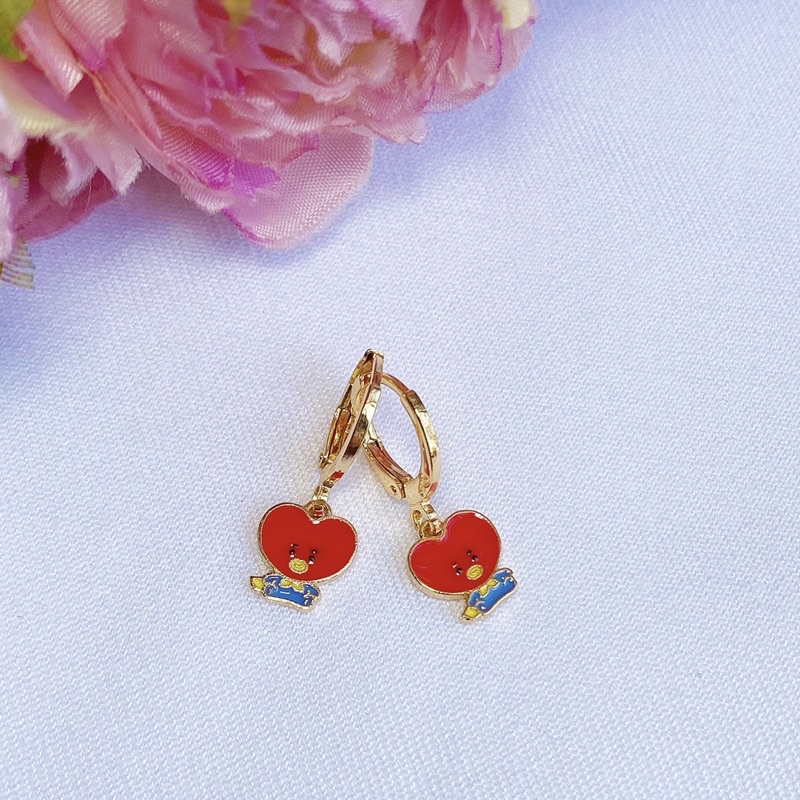 Anting Anak Perempuan Tata BT21 Lapis Emas BTS