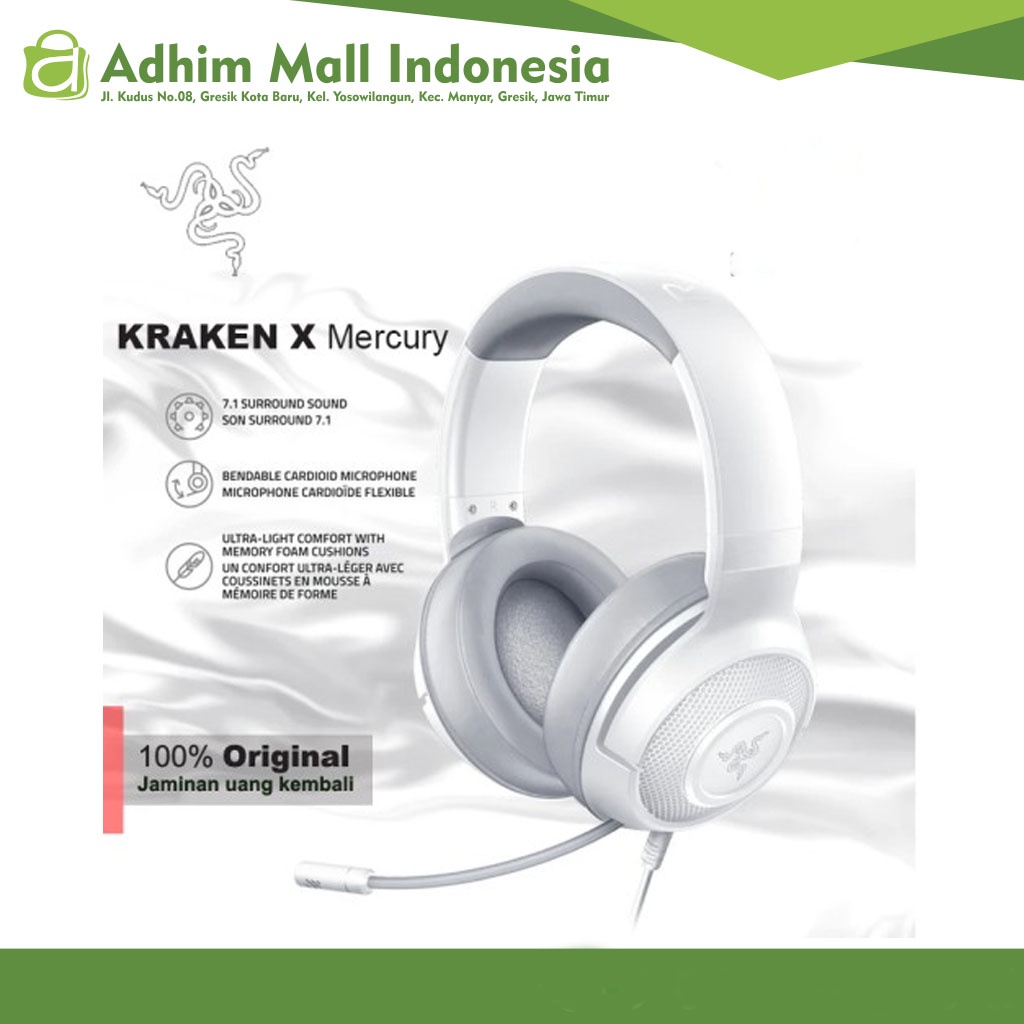 RAZER HEADSET KRAKEN X MERCURY