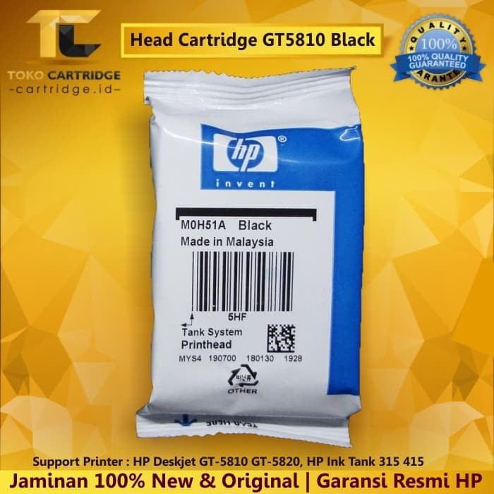 Cartridge Tinta HP 315 415 GT5810 GT5820 GT 5810 GT 5820 GT51 Black