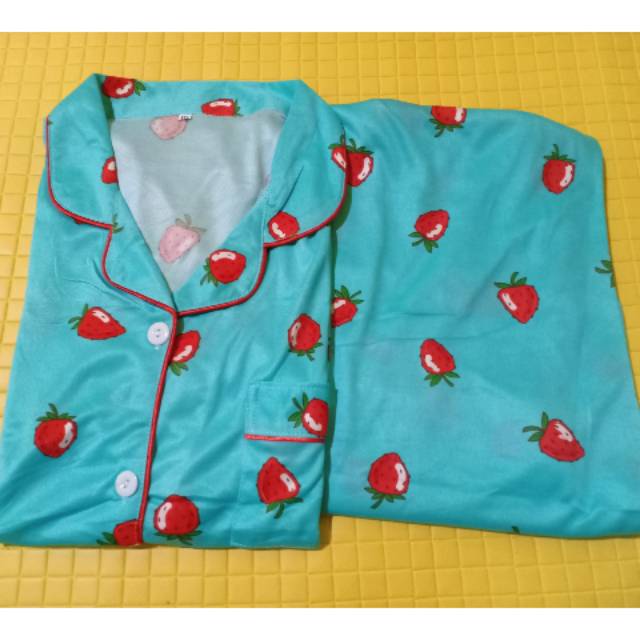 Piyama / baju tidur import PP strawberry