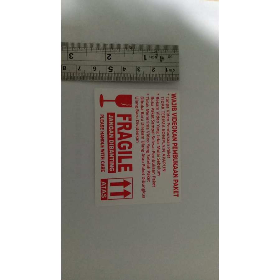 

ISI 50 LEMBAR --JO-STRF68- 6X8 cm Sticker Label Fragile Wajib Video Unboxing Stiker Pengiriman Online Shop 6 x 8 cm