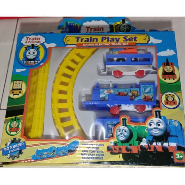 Train play set gauge electric train set / main kereta api thomas lengkap dengan gebong dan rel nya