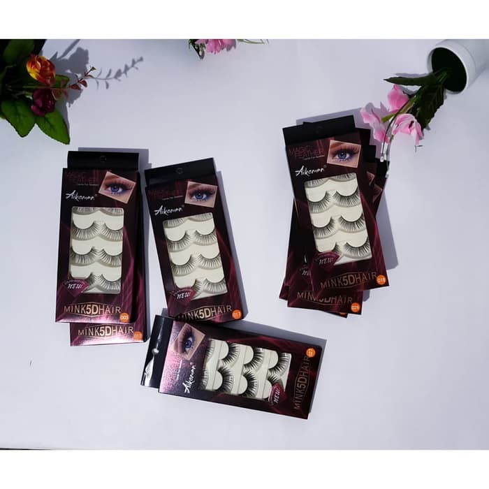 Mega_1688 Bulu Mata Palsu Handmade 5D eyelashes fake lashes 1 Pack 5 Pasang MG748