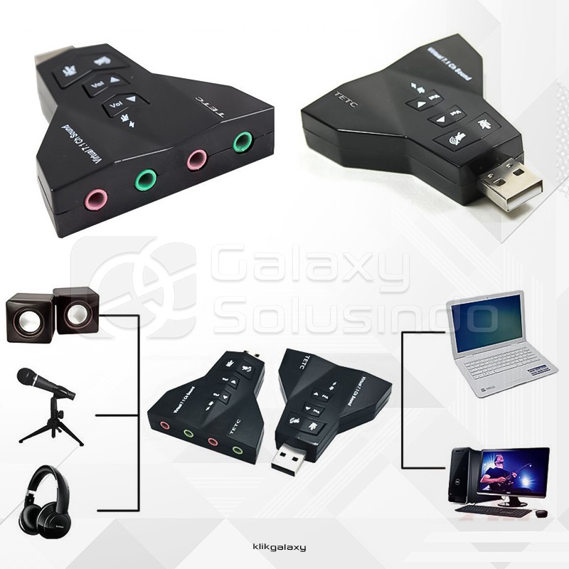 Sound Card USB Adapter VIRTUAL 7.1 Channel Audio Microphone Headset