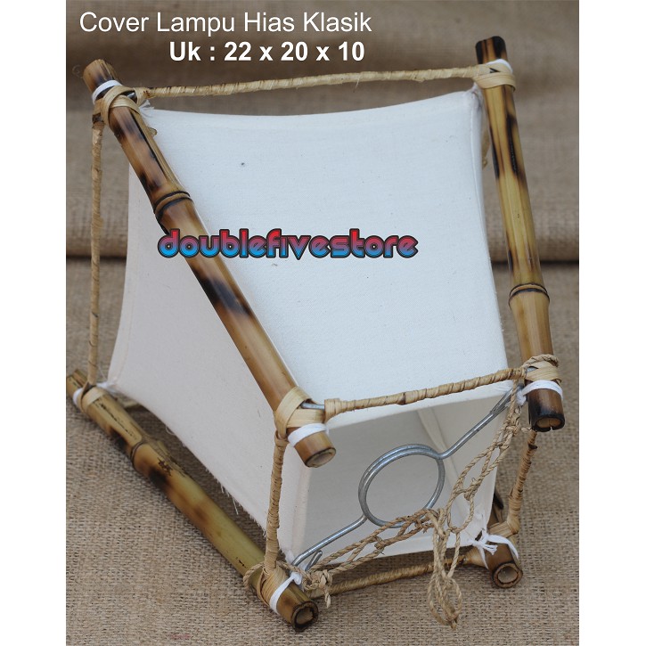 Kap Lampu Hias Bambu Kap Lampu Hias Gantung Klasik Bambu Segitiga Tradisional Uk 25 x 15 x 15