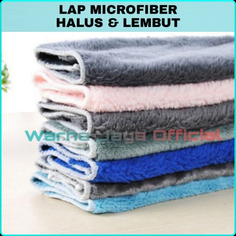 Kain Lap Microfiber Halus Lembut Anti Gores Lap Debu Pengering Gosok Poles Cuci Body Motor Mobil Dap