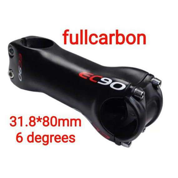 Stem EC90 Full Carbon Size 31.8mm Panjang 80mm 6 derajat Stem Handlebar Carbon Stem Carbon Dropbar